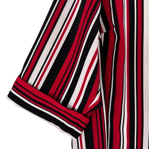 Catherines 3/4 Sleeve Striped Button Up Shirt (1X WP) - Picture 9 of 14